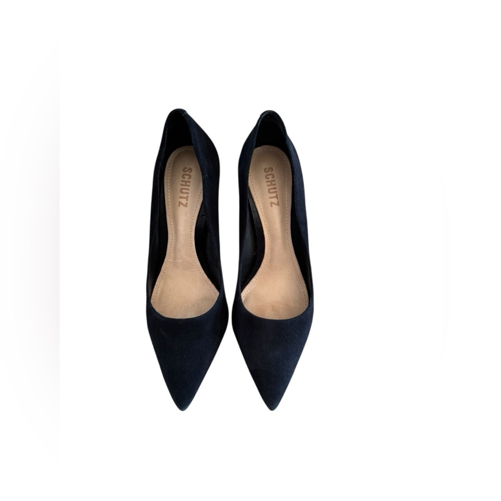 SCHUTZ Classic Black 3 inch Heels with Wave cut